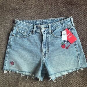 Old Navy Women's Blue Jean Shorts with Embroidery